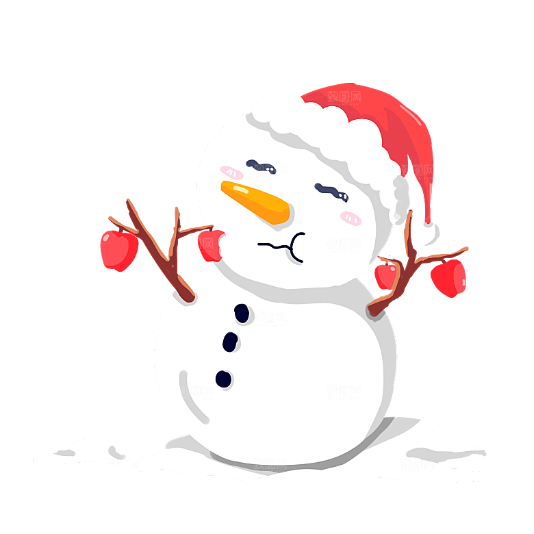 卡通冬天可爱雪人插画元素