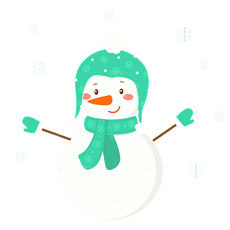卡通冬天可爱雪人插画元素