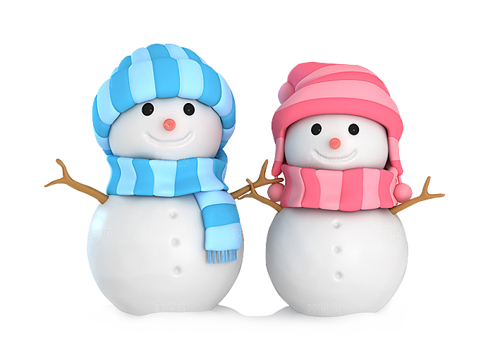 卡通冬天可爱雪人插画元素