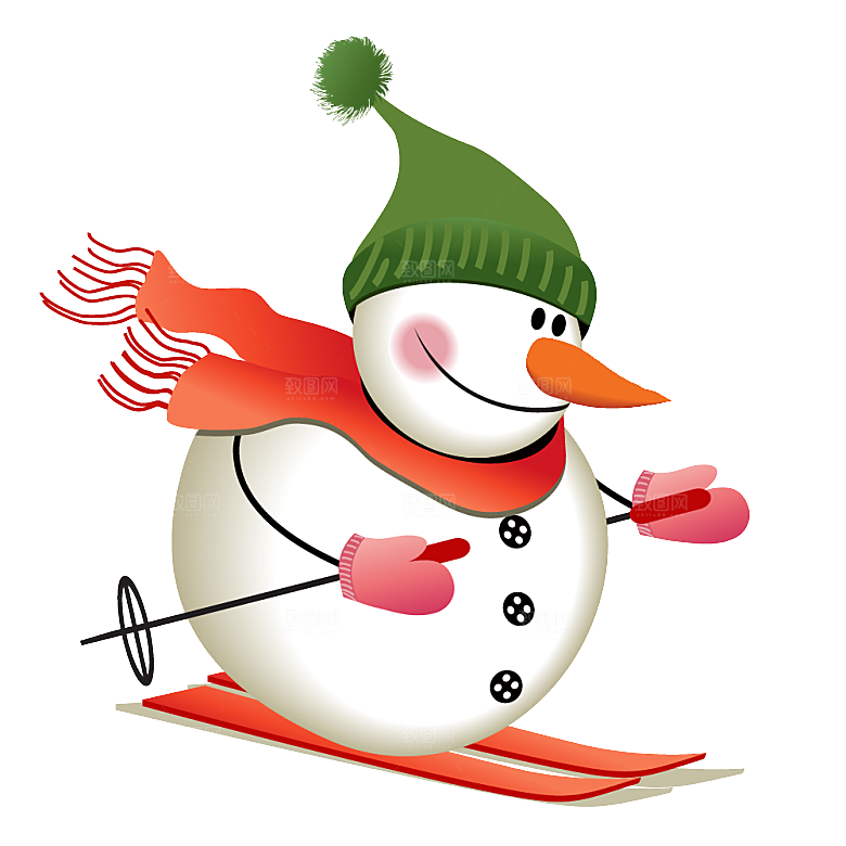 卡通冬天可爱雪人插画元素