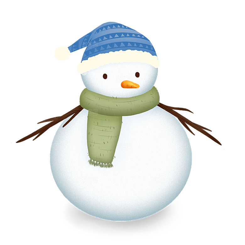 卡通冬天可爱雪人插画元素