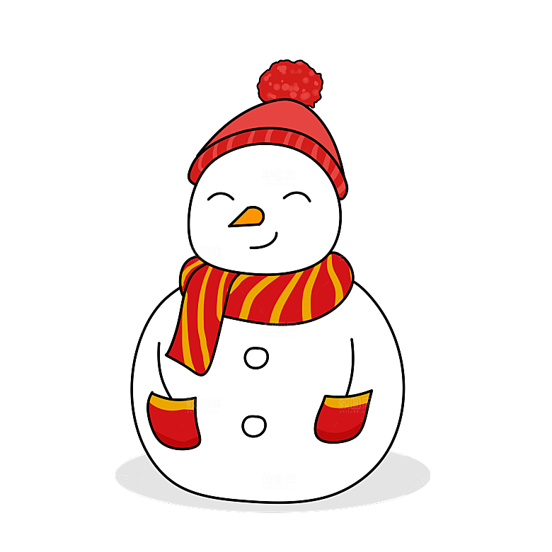 卡通冬天可爱雪人插画元素
