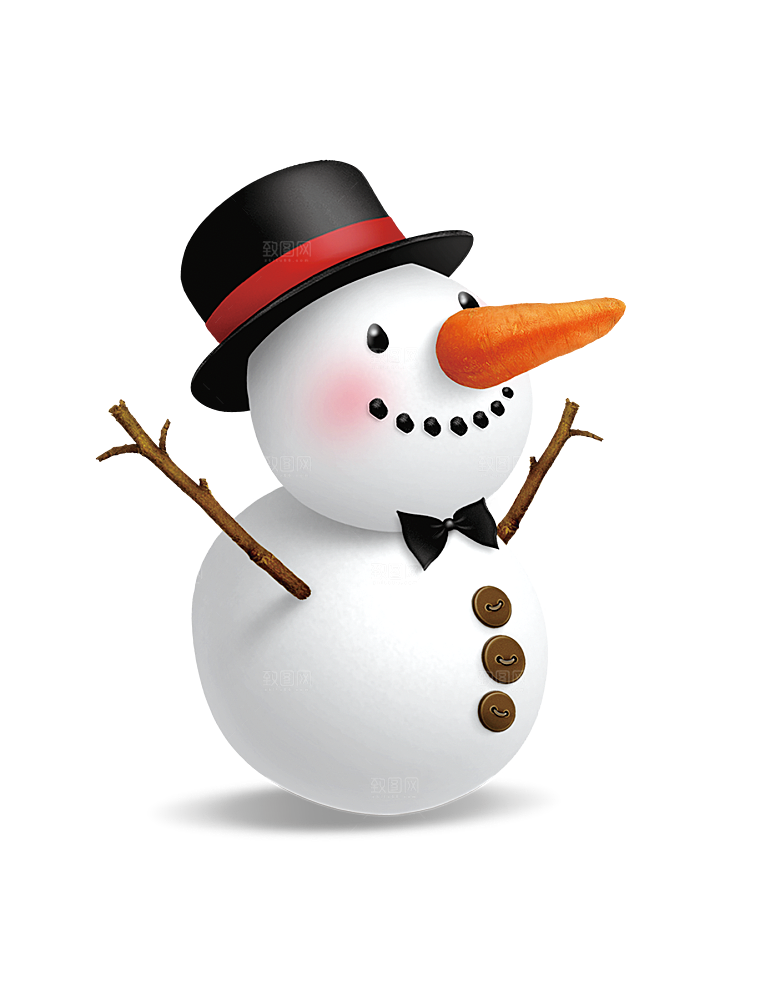 卡通冬天可爱雪人插画元素