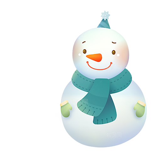 卡通冬天可爱雪人插画元素