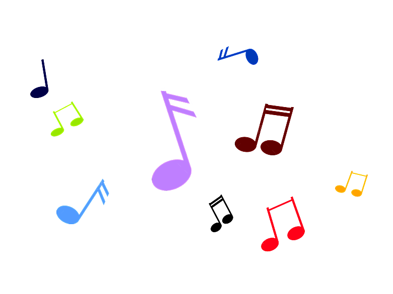 卡通彩色音符五线谱PNG素材