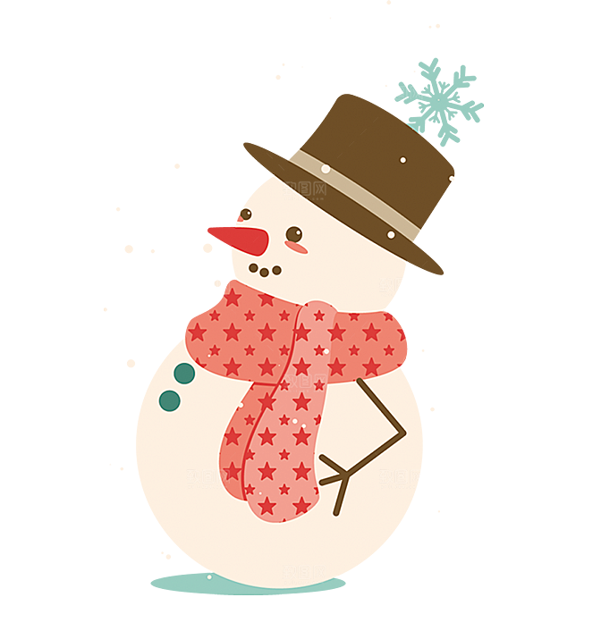 卡通冬天可爱雪人插画元素