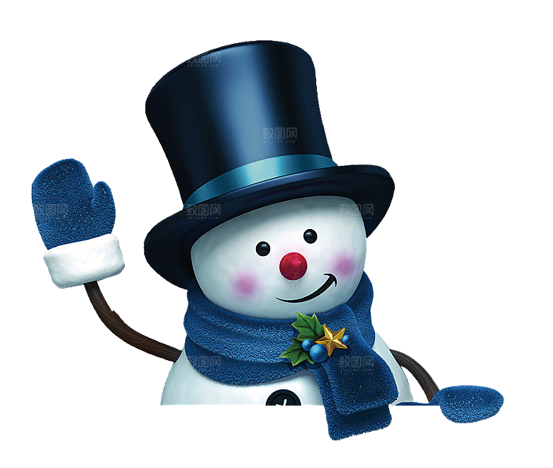 卡通冬天可爱雪人插画元素
