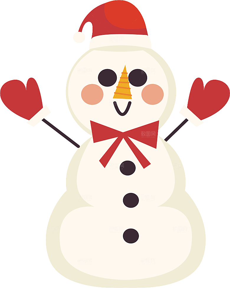 卡通冬天可爱雪人插画元素