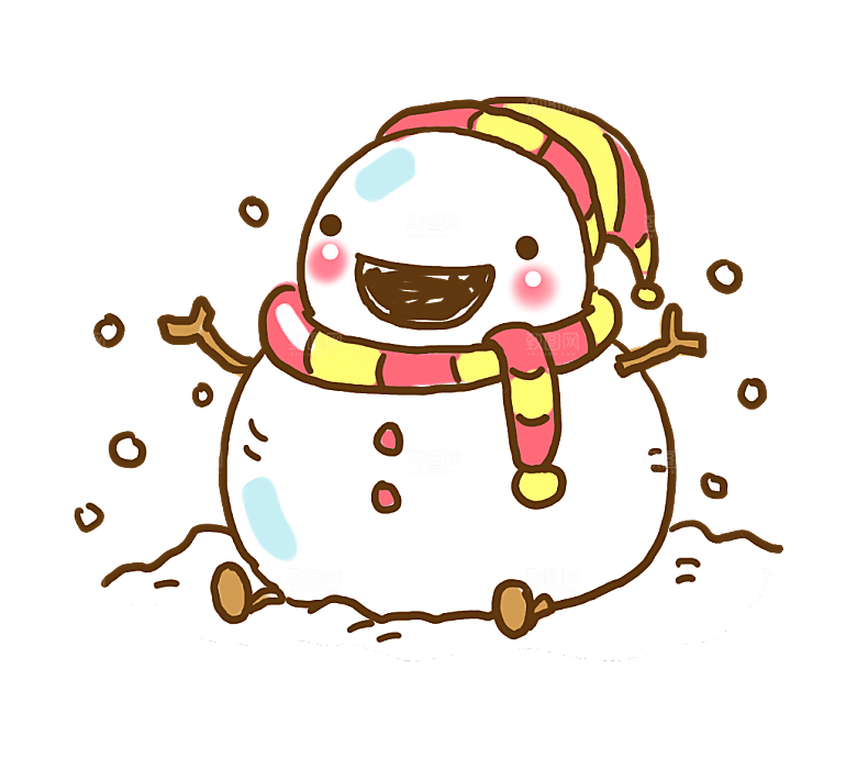 卡通冬天可爱雪人插画元素
