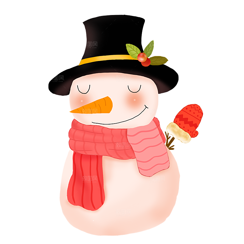 卡通冬天可爱雪人插画元素