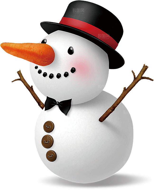 卡通冬天可爱雪人插画元素