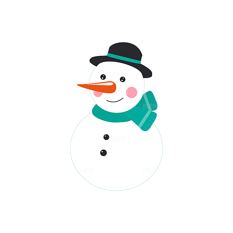 卡通冬天可爱雪人插画元素