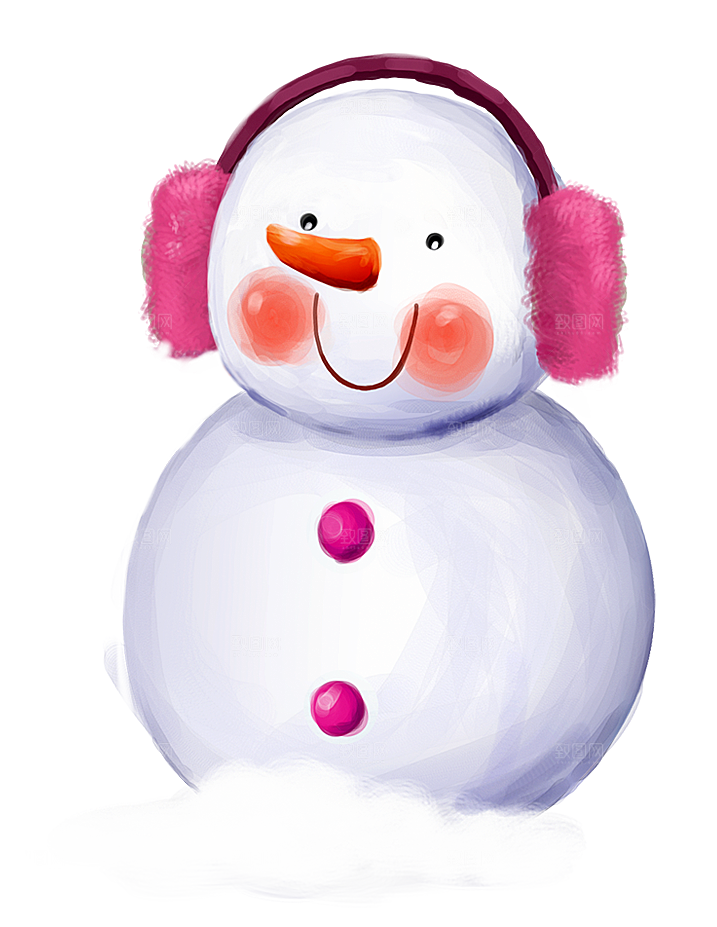 卡通冬天可爱雪人插画元素