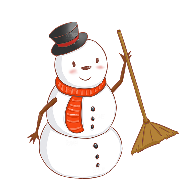 卡通冬天可爱雪人插画元素