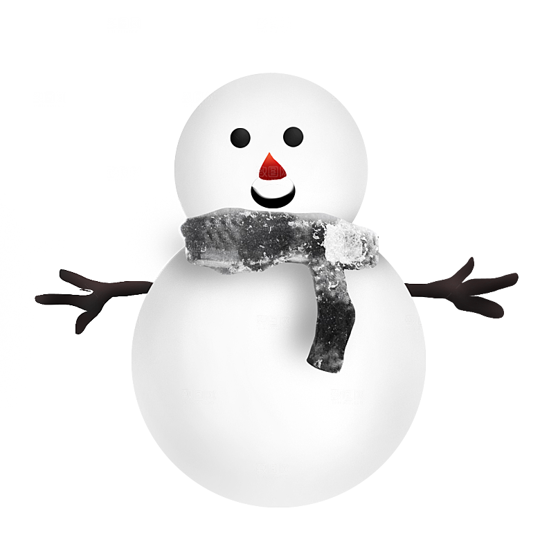 卡通冬天可爱雪人插画元素