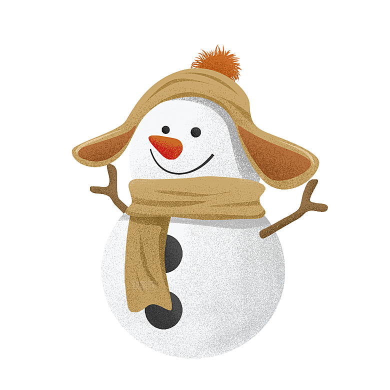 卡通冬天可爱雪人插画元素