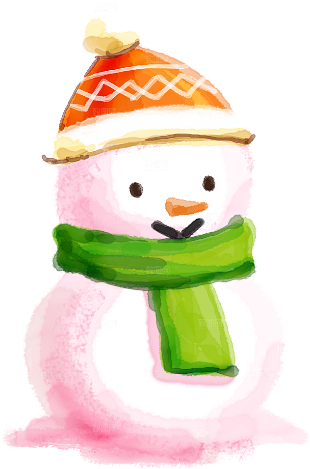 卡通冬天可爱雪人插画元素