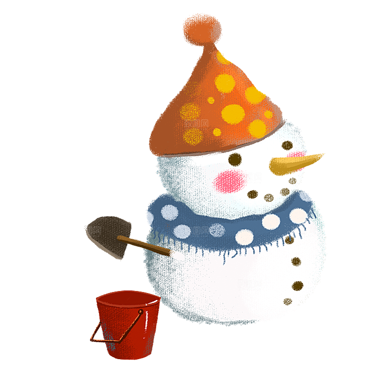 卡通冬天可爱雪人插画元素