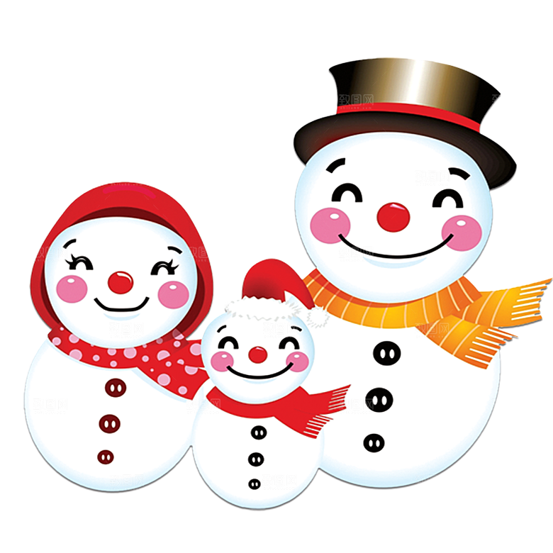 卡通冬天可爱雪人插画元素