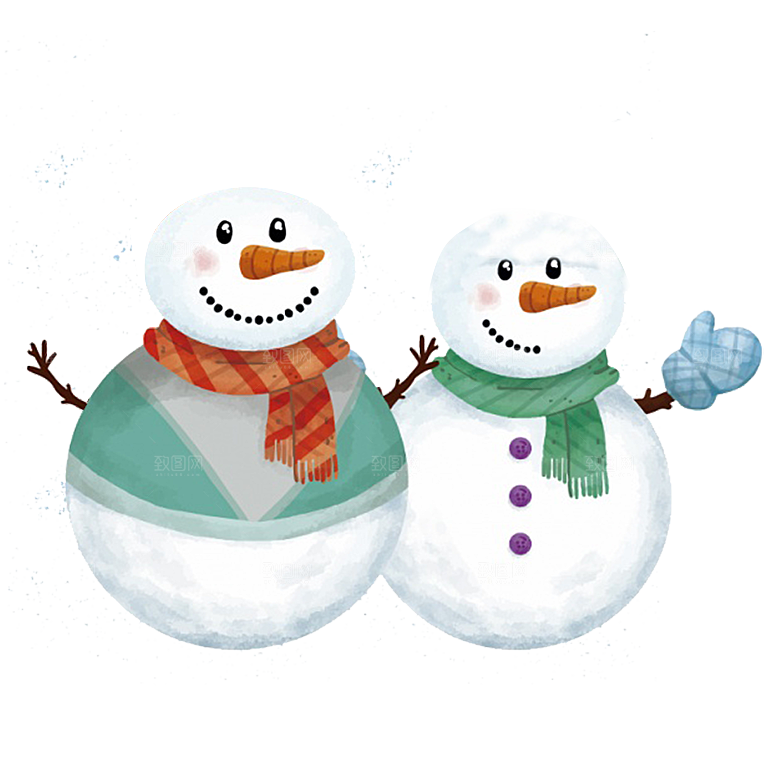 卡通冬天可爱雪人插画元素