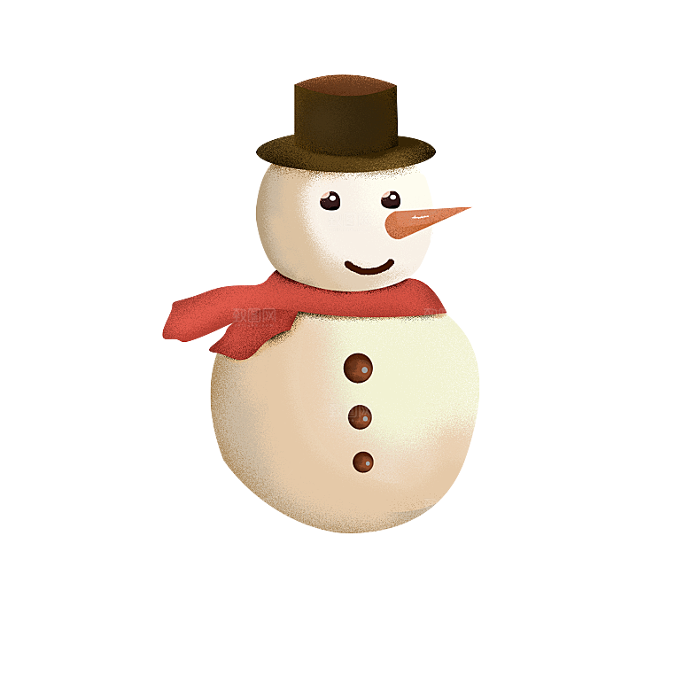 卡通冬天可爱雪人插画元素