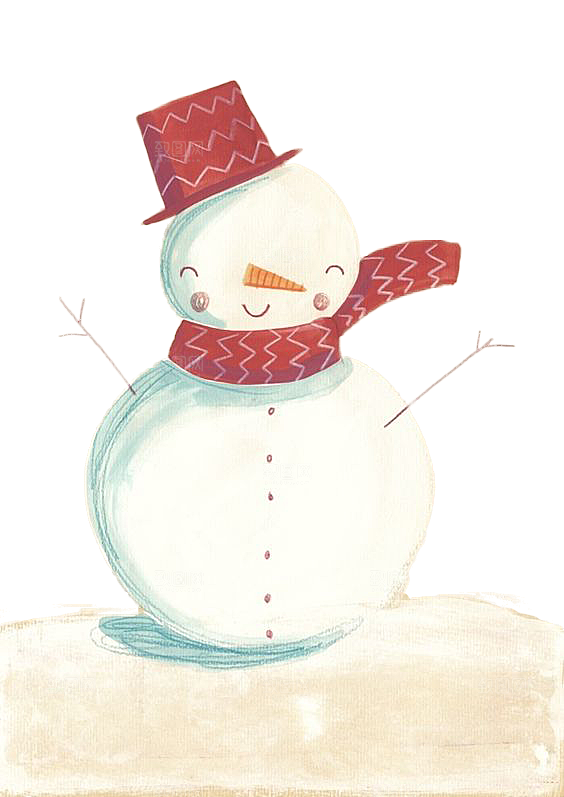 卡通冬天可爱雪人插画元素