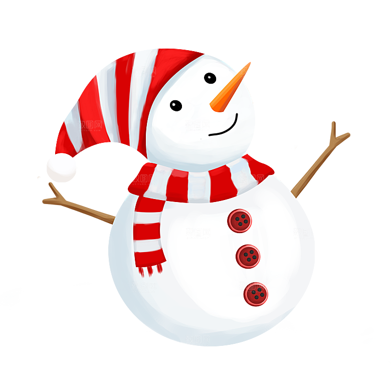 卡通冬天可爱雪人插画元素