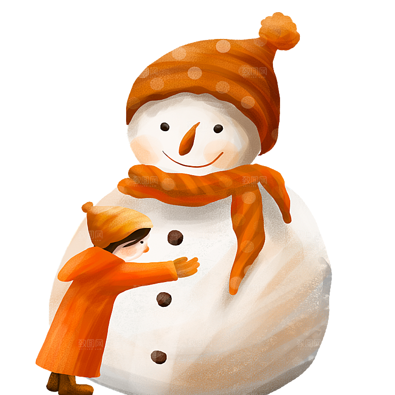 卡通冬天可爱雪人插画元素