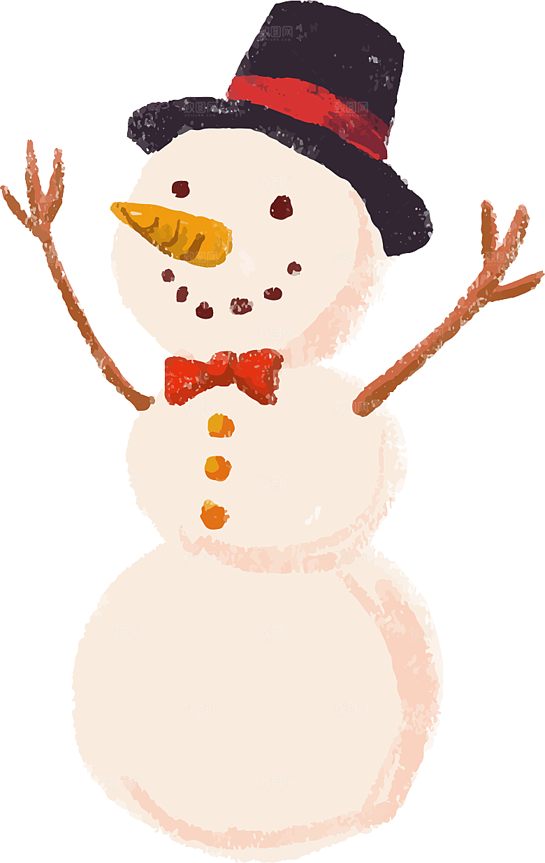 卡通冬天可爱雪人插画元素