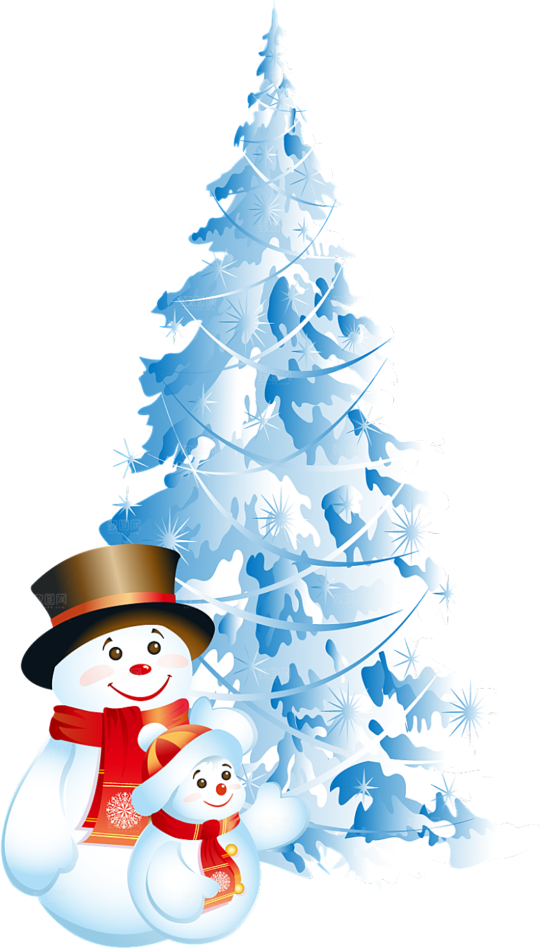 卡通冬天可爱雪人插画元素