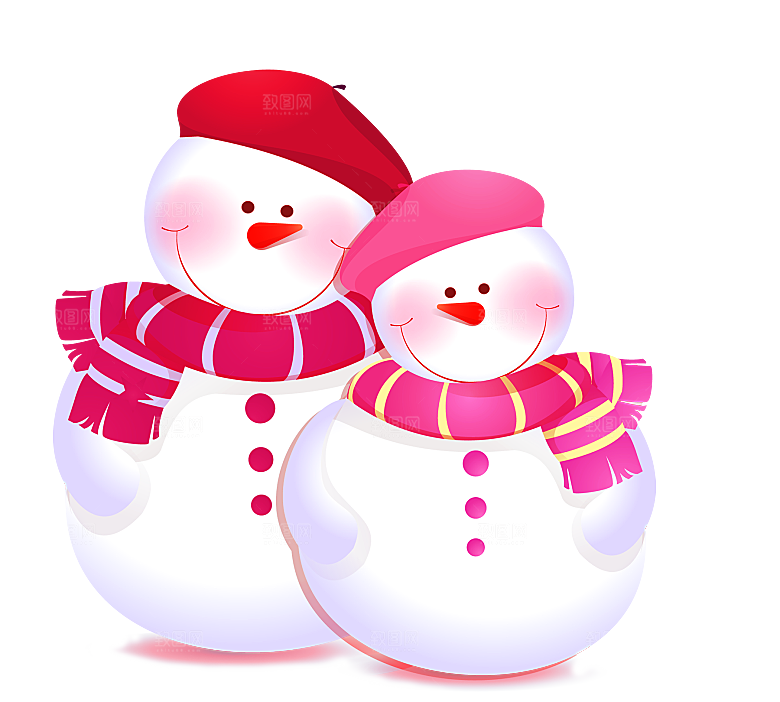 卡通冬天可爱雪人插画元素