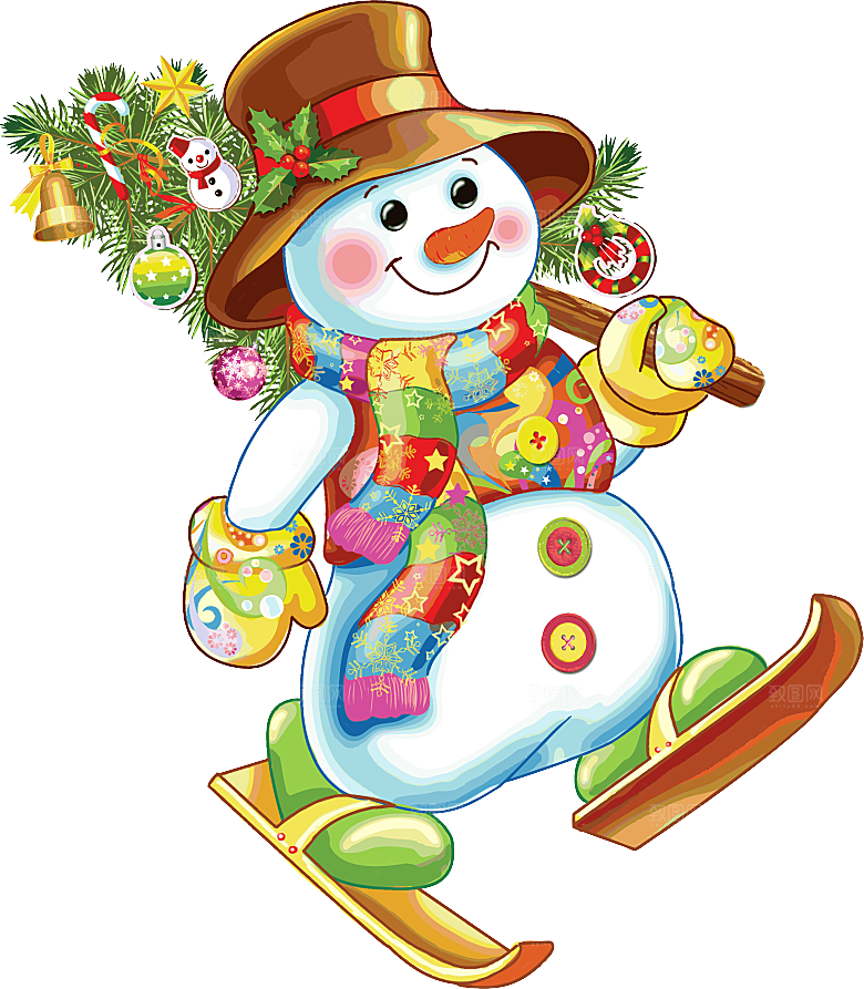 卡通冬天可爱雪人插画元素