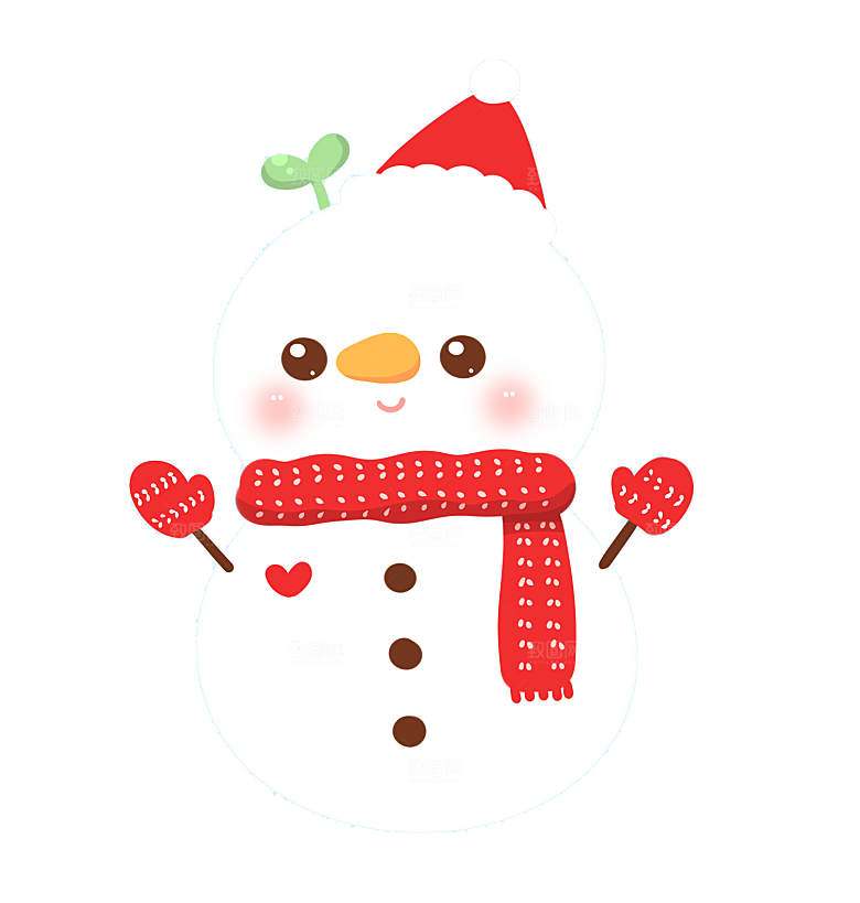 卡通冬天可爱雪人插画元素