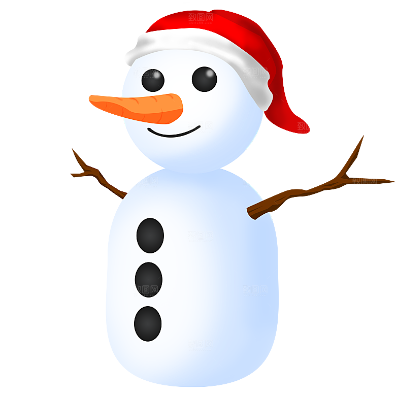 卡通冬天可爱雪人插画元素
