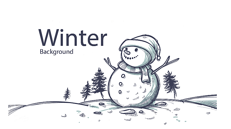卡通冬天可爱雪人插画元素
