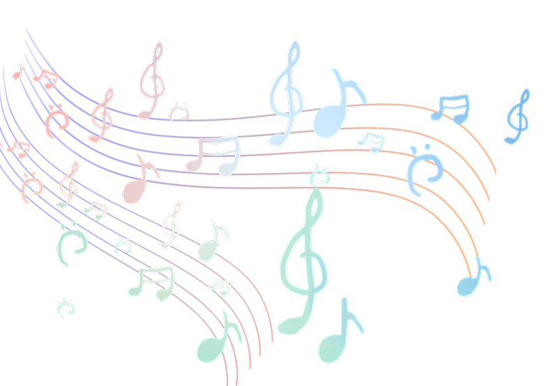 卡通彩色音符五线谱PNG素材