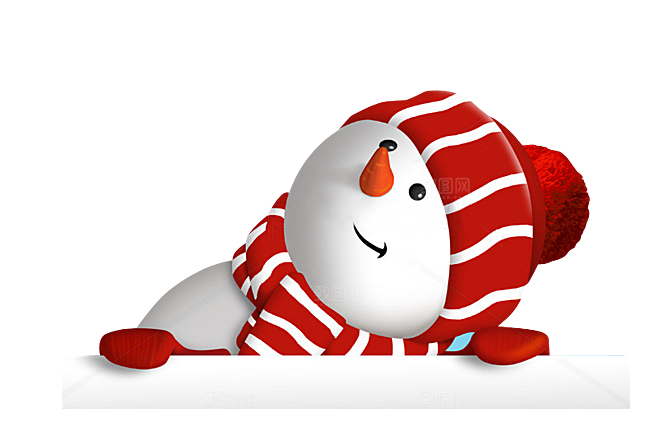 卡通冬天可爱雪人插画元素