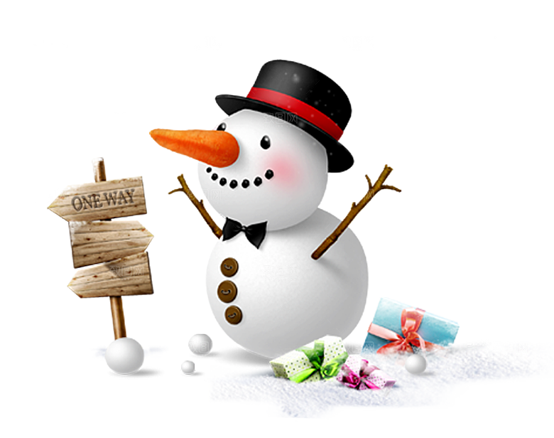 卡通冬天可爱雪人插画元素