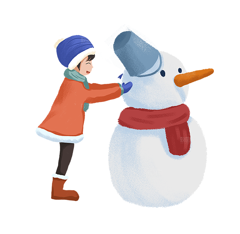 卡通冬天可爱雪人插画元素
