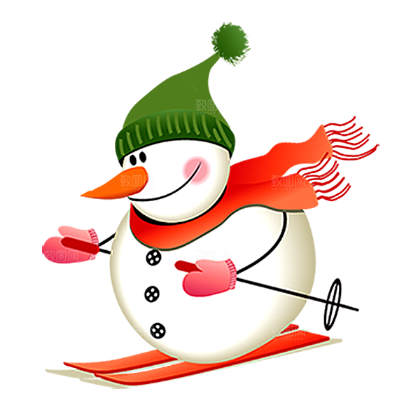 卡通冬天可爱雪人插画元素