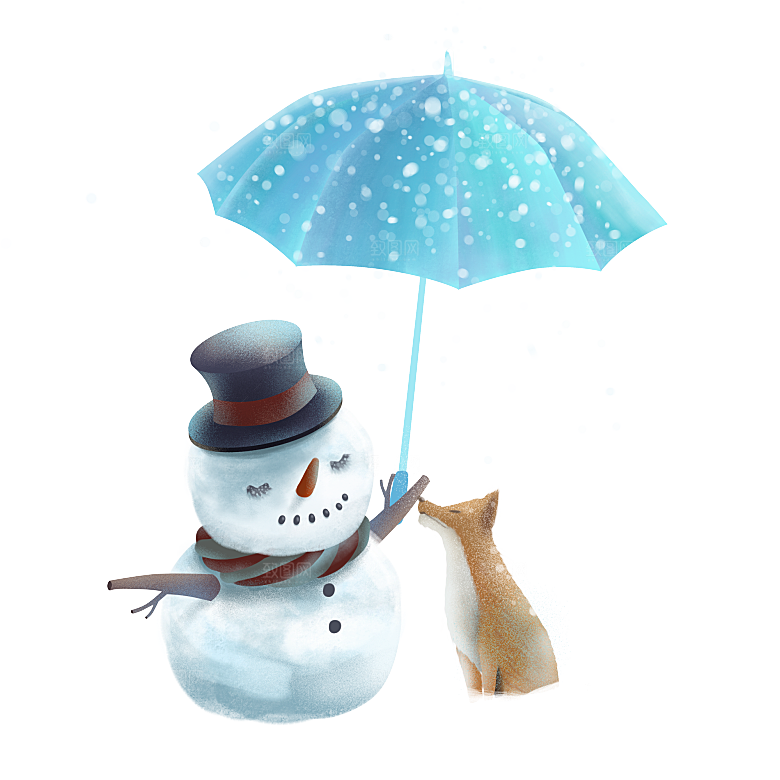 卡通冬天可爱雪人插画元素