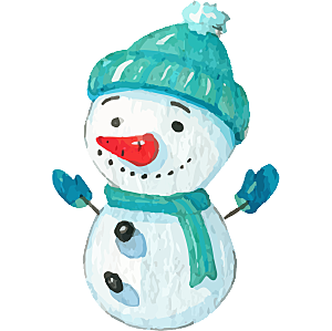 卡通冬天可爱雪人插画元素