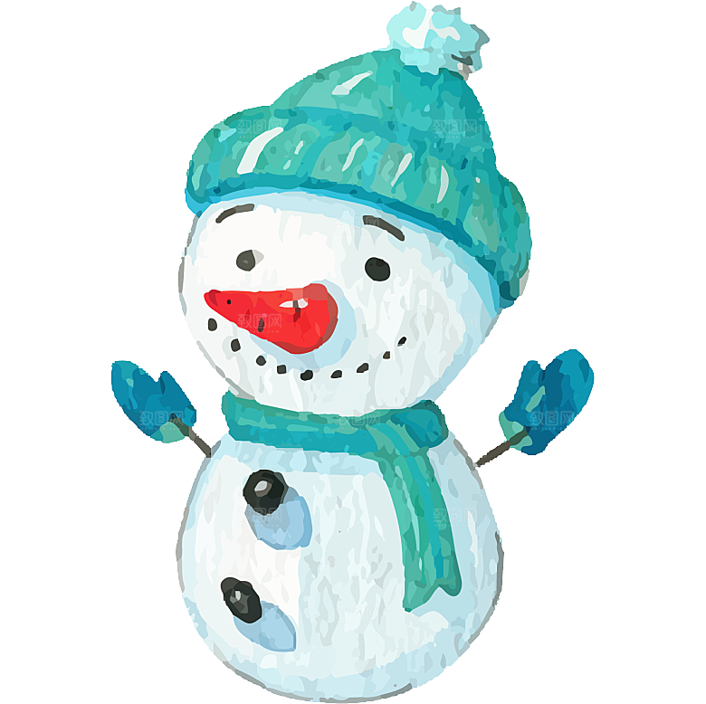 卡通冬天可爱雪人插画元素
