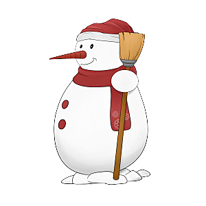 卡通冬天可爱雪人插画元素