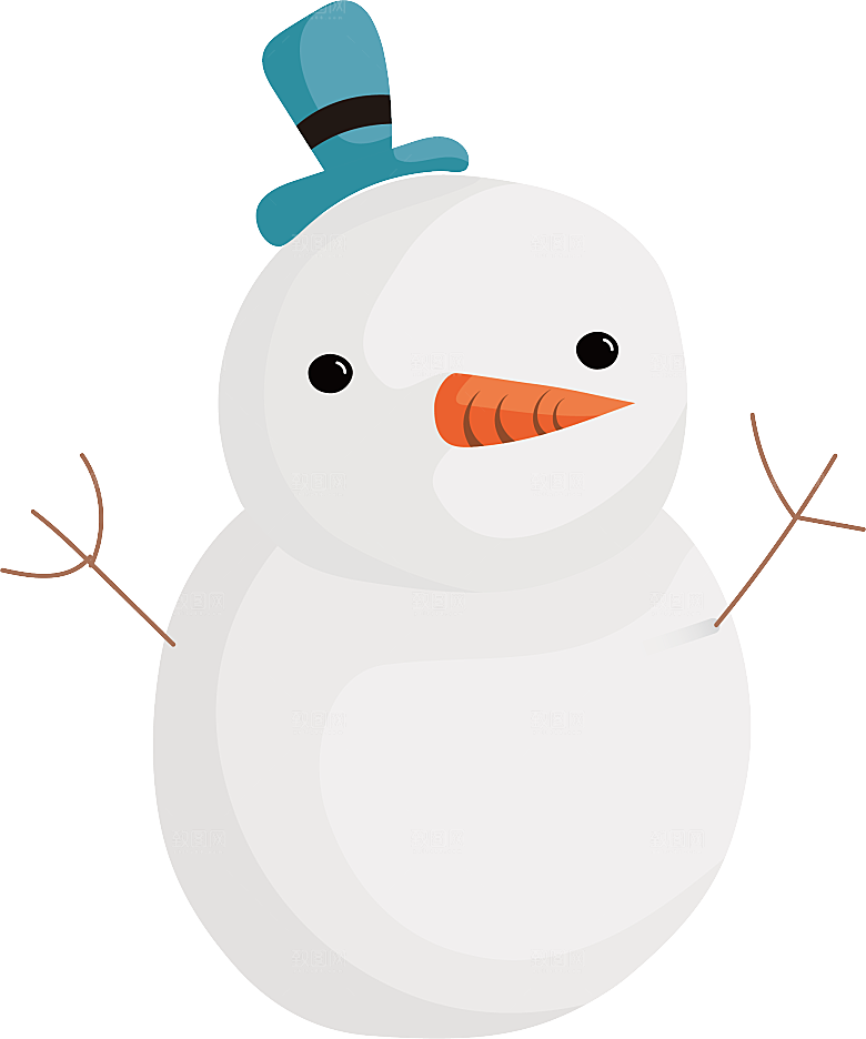卡通冬天可爱雪人插画元素