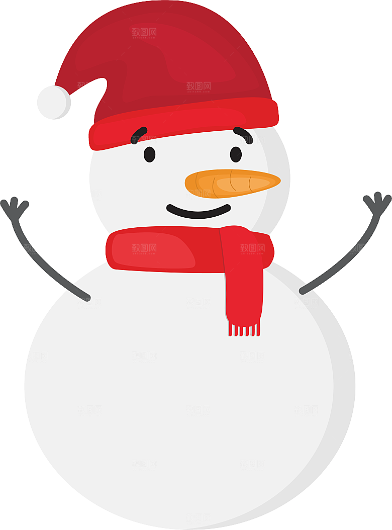 卡通冬天可爱雪人插画元素