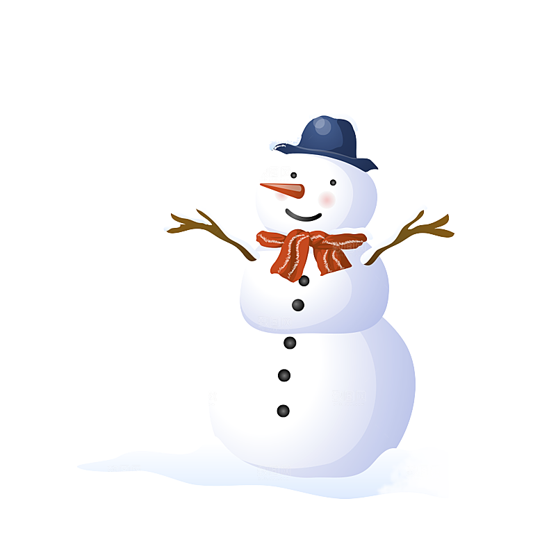 简约大气雪人卡通PNG素材