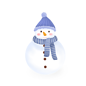 简约大气雪人卡通PNG素材