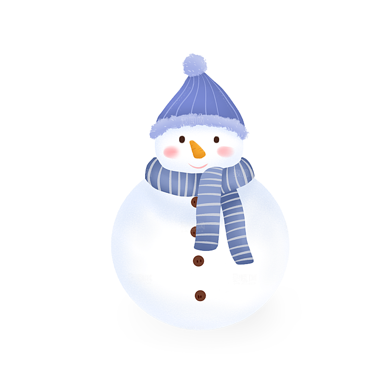简约大气雪人卡通PNG素材