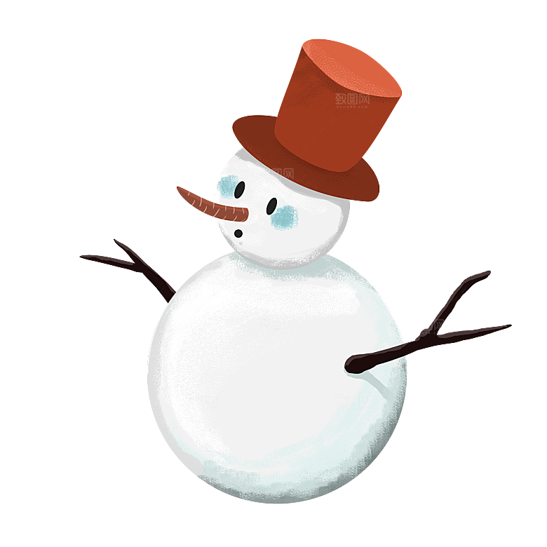 简约大气雪人卡通PNG素材
